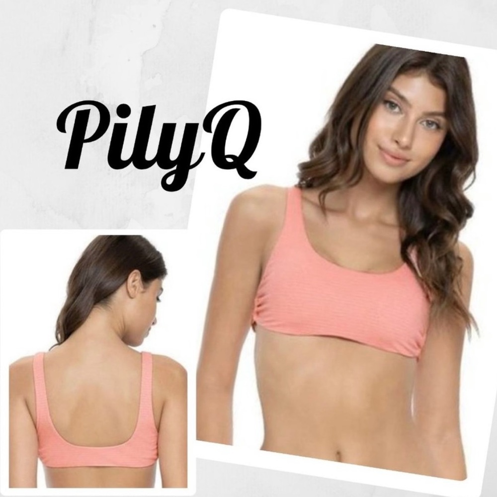 PILYQ - Coral Coast Ring Side‎ Halter Bikini Top NWT